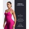 image:imageAoxjox Workout Seamless Sleeveless for Women Adjustable Halter Impact Longline Strappy Top Yoga Crop TanksRose Red