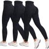image:imageAoxjox High Waisted Workout Leggings for Women Tummy Control Buttery Soft Yoga Metamorph Deep V Pants 26Cloud Black 3 Pieces Pack