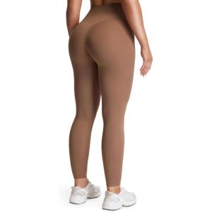 image:imageAoxjox High Waisted Workout Leggings for Women Tummy Control Buttery Soft Yoga Metamorph Deep V Pants 26A Brownie