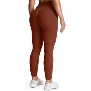 image:imageAoxjox High Waisted Workout Leggings for Women Tummy Control Buttery Soft Yoga Metamorph Deep V Pants 26Cherry Mahogany