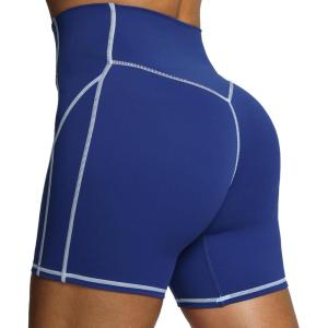 image:imageAoxjox Lexi Lined Workout Biker Shorts for Women Tummy Control High Waisted Exercise Athletic Gym Running Yoga Short 6Bellwether BlueAiry Blue