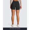 image:imageAoxjox Vanity Workout Biker Shorts for Women V Waist Tummy Control High Waisted Hidden Scrunch Running Yoga Short 45Black