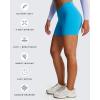 image:imageAoxjox Vanity Workout Biker Shorts for Women V Waist Tummy Control High Waisted Hidden Scrunch Running Yoga Short 45Blithe Blue
