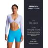 image:imageAoxjox Vanity Workout Biker Shorts for Women V Waist Tummy Control High Waisted Hidden Scrunch Running Yoga Short 45Blithe Blue