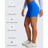 image:imageAoxjox Vanity Workout Biker Shorts for Women V Waist Tummy Control High Waisted Hidden Scrunch Running Yoga Short 45Directoire Blue