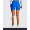 image:imageAoxjox Vanity Workout Biker Shorts for Women V Waist Tummy Control High Waisted Hidden Scrunch Running Yoga Short 45Directoire Blue