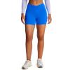 image:imageAoxjox Vanity Workout Biker Shorts for Women V Waist Tummy Control High Waisted Hidden Scrunch Running Yoga Short 45Directoire Blue
