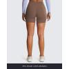 image:imageAoxjox Vanity Workout Biker Shorts for Women V Waist Tummy Control High Waisted Hidden Scrunch Running Yoga Short 45Fudge Coffee