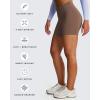 image:imageAoxjox Vanity Workout Biker Shorts for Women V Waist Tummy Control High Waisted Hidden Scrunch Running Yoga Short 45Fudge Coffee
