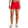 image:imageAoxjox Vanity Workout Biker Shorts for Women V Waist Tummy Control High Waisted Hidden Scrunch Running Yoga Short 45Racing Red