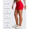 image:imageAoxjox Vanity Workout Biker Shorts for Women V Waist Tummy Control High Waisted Hidden Scrunch Running Yoga Short 45Racing Red