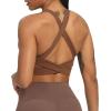 image:imageAoxjox Womens Workout Sports Bras Fitness Trainning Infinity Gym Bra Yoga Crop TankDandelion Brown New2