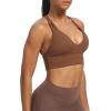 image:imageAoxjox Womens Workout Sports Bras Fitness Trainning Infinity Gym Bra Yoga Crop TankDandelion Brown New2