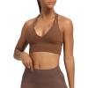 image:imageAoxjox Womens Workout Sports Bras Fitness Trainning Infinity Gym Bra Yoga Crop TankDandelion Brown New2