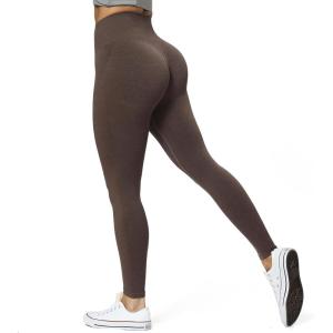 image:imageAoxjox Scrunch Seamless Leggings for Women High Waisted Tummy Control 20 Smile Contour Workout Yoga Pants 24Fudge Coffee Marlscrunch