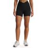 image:imageAoxjox Venus Workout Biker Shorts for Women CrossWaist Tummy Control High Waisted Hidden Scrunch Yoga Short 567Black