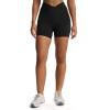 image:imageAoxjox Venus Workout Biker Shorts for Women CrossWaist Tummy Control High Waisted Hidden Scrunch Yoga Short 567Black