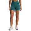 image:imageAoxjox Venus Workout Biker Shorts for Women CrossWaist Tummy Control High Waisted Hidden Scrunch Yoga Short 567Deep Lagoon