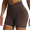 image:imageAoxjox Venus Workout Biker Shorts for Women CrossWaist Tummy Control High Waisted Hidden Scrunch Yoga Short 567Mulch