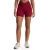 image:imageAoxjox Venus Workout Biker Shorts for Women CrossWaist Tummy Control High Waisted Hidden Scrunch Yoga Short 567Rumba Red