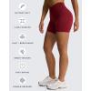 image:imageAoxjox Venus Workout Biker Shorts for Women CrossWaist Tummy Control High Waisted Hidden Scrunch Yoga Short 567Rumba Red