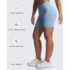 image:imageAoxjox Womens Lexi Lined Seamless Workout Biker Shorts High Waisted Color Block Hidden Scrunch Athletic Yoga Short 55Airy Blue