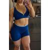 image:imageAoxjox Womens Lexi Lined Seamless Workout Biker Shorts High Waisted Color Block Hidden Scrunch Athletic Yoga Short 55Bellwether BlueAiry Blue