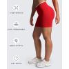 image:imageAoxjox Womens Lexi Lined Seamless Workout Biker Shorts High Waisted Color Block Hidden Scrunch Athletic Yoga Short 55Racing RedWhite