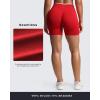 image:imageAoxjox Womens Lexi Lined Seamless Workout Biker Shorts High Waisted Color Block Hidden Scrunch Athletic Yoga Short 55Racing RedWhite