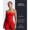 image:imageAoxjox Womens Lexi Lined Seamless Workout Biker Shorts High Waisted Color Block Hidden Scrunch Athletic Yoga Short 55Racing RedWhite