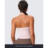 image:imageAoxjox Womens Sleeveless Hailey Halter Tank Tops Workout Athletics Gym Yoga Curve Longline Crop TopSoft Blush