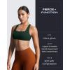 image:imageAoxjox Womens Workout Sports Bras Square Neck Emma Cross Back Fitness Training Gym Bra Yoga Crop TankA Forest Green