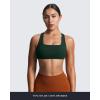 image:imageAoxjox Womens Workout Sports Bras Square Neck Emma Cross Back Fitness Training Gym Bra Yoga Crop TankA Forest Green