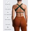 image:imageAoxjox Womens Workout Sports Bras Square Neck Emma Cross Back Fitness Training Gym Bra Yoga Crop TankA Forest Green