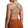 image:imageAoxjox Womens Workout Sports Bras Square Neck Emma Cross Back Fitness Training Gym Bra Yoga Crop TankA Grey