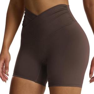 image:imageAoxjox Venus Workout Biker Shorts for Women CrossWaist Tummy Control High Waisted Hidden Scrunch Yoga Short 567Mulch
