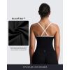 image:imageAoxjox Womens Workout Sleeveless Color Block Lexi Tank Tops Contrasting Strap Cross Back Yoga Curve Longline Crop TopBlackness and White