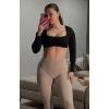 image:imageAoxjox High Waisted Workout Leggings for Women Trinity Yoga Pants 265A Mink