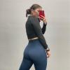 image:imageAoxjox High Waisted Workout Leggings for Women Trinity Yoga Pants 265A Navy
