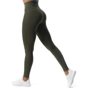 image:imageAoxjox High Waisted Workout Leggings for Women Trinity Yoga Pants 265Olive Green Leopard Print