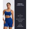 image:imageAoxjox Seamless Camo Scrunch Workout Biker Shorts for Women Tummy Control High Waisted Athletic Gym Running Yoga Short 5Blue