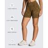 image:imageAoxjox Seamless Camo Scrunch Workout Biker Shorts for Women Tummy Control High Waisted Athletic Gym Running Yoga Short 5Brown Camo