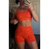 image:imageAoxjox Seamless Camo Scrunch Workout Biker Shorts for Women Tummy Control High Waisted Athletic Gym Running Yoga Short 5Orange Camo