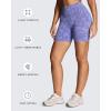 image:imageAoxjox Seamless Camo Scrunch Workout Biker Shorts for Women Tummy Control High Waisted Athletic Gym Running Yoga Short 5Periwinkle Camo