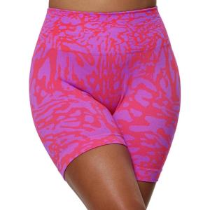 image:imageAoxjox Seamless Camo Scrunch Workout Biker Shorts for Women Tummy Control High Waisted Athletic Gym Running Yoga Short 5Shelly Pink Camo