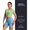image:imageAoxjox Seamless Biker Shorts for Women Impact Hidden Scrunch Low Waisted Athletic Yoga Short 354556Airy Blue  With Logo