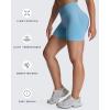 image:imageAoxjox Seamless Biker Shorts for Women Impact Hidden Scrunch Low Waisted Athletic Yoga Short 354556Airy Blue  With Logo