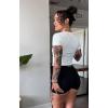 image:imageAoxjox Seamless Biker Shorts for Women Impact Hidden Scrunch Low Waisted Athletic Yoga Short 354556Black  With Logo