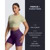 image:imageAoxjox Seamless Biker Shorts for Women Impact Hidden Scrunch Low Waisted Athletic Yoga Short 354556Deep Mulberry  With Logo