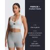 image:imageAoxjox Seamless Biker Shorts for Women Impact Hidden Scrunch Low Waisted Athletic Yoga Short 354556Feather Beige  With Logo